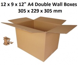 A4 Cardboard Boxes 12x9x12'' Double Wall